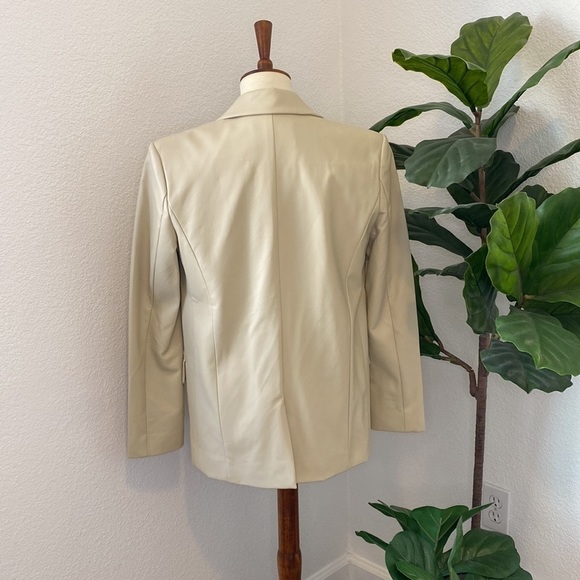 OAK + FORT Vegan Leather Blazer - Picture 2 of 13